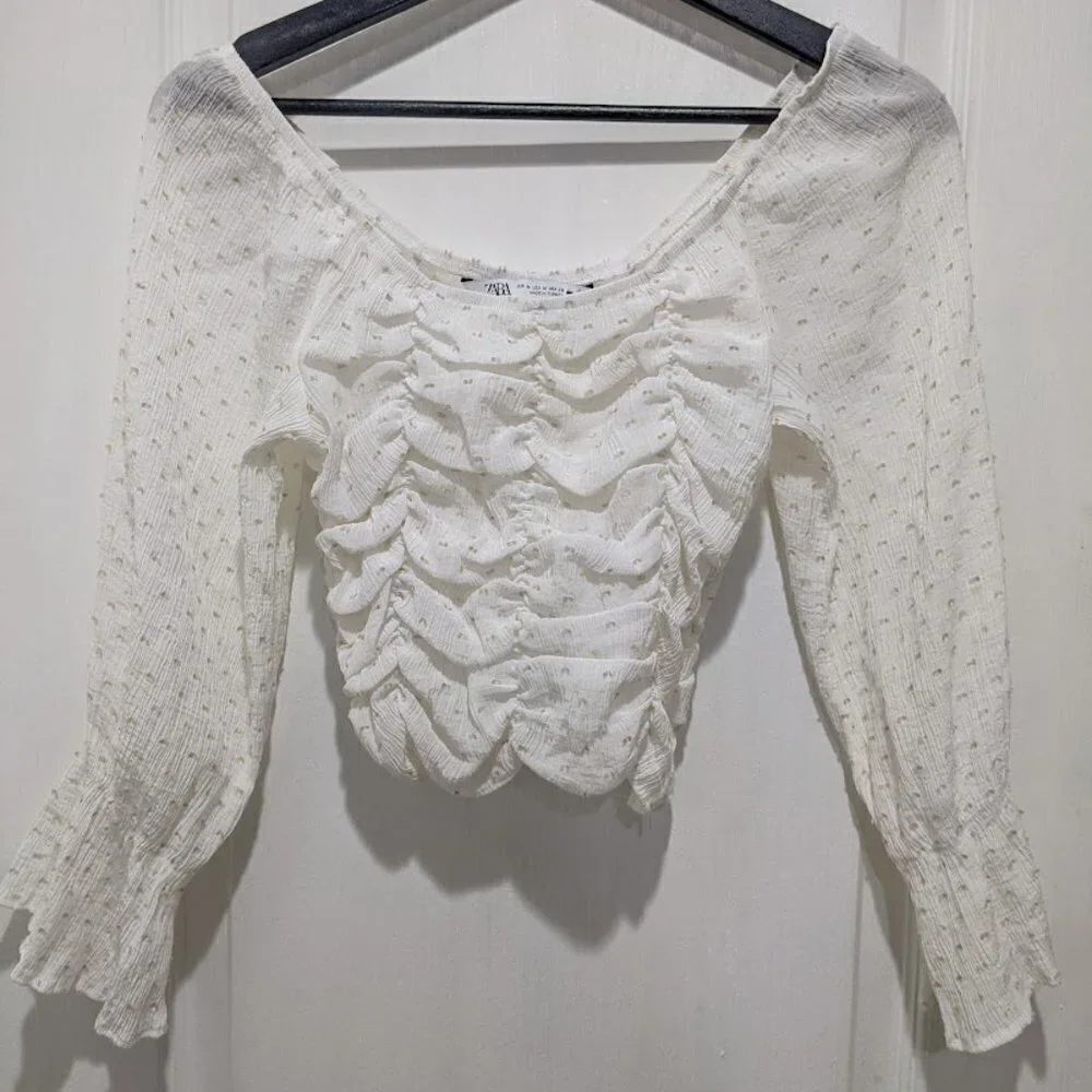 Zara | Crop Top with Dotted Mesh